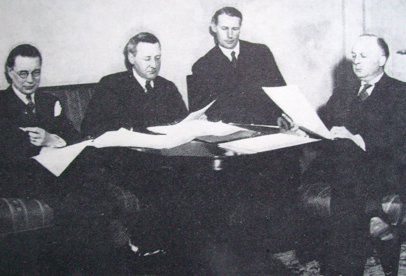Kreugerkommissionen 1932: E. Browaldh, T. Nothin, J. Wallenberg och M. Fehr